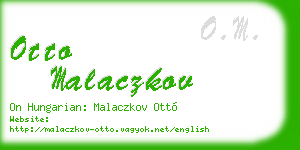otto malaczkov business card