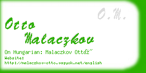 otto malaczkov business card